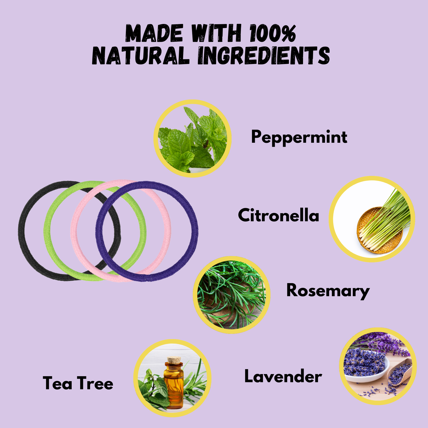 Essential Oil Hair Ties (4-Pack)